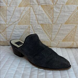 Dolce Vita Black Suede Mules with Tan Sole